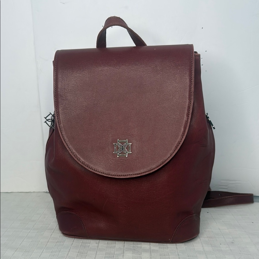 DOMINIE "THE TALIA" LEATHER  BACKPACK in wine Burgundy
